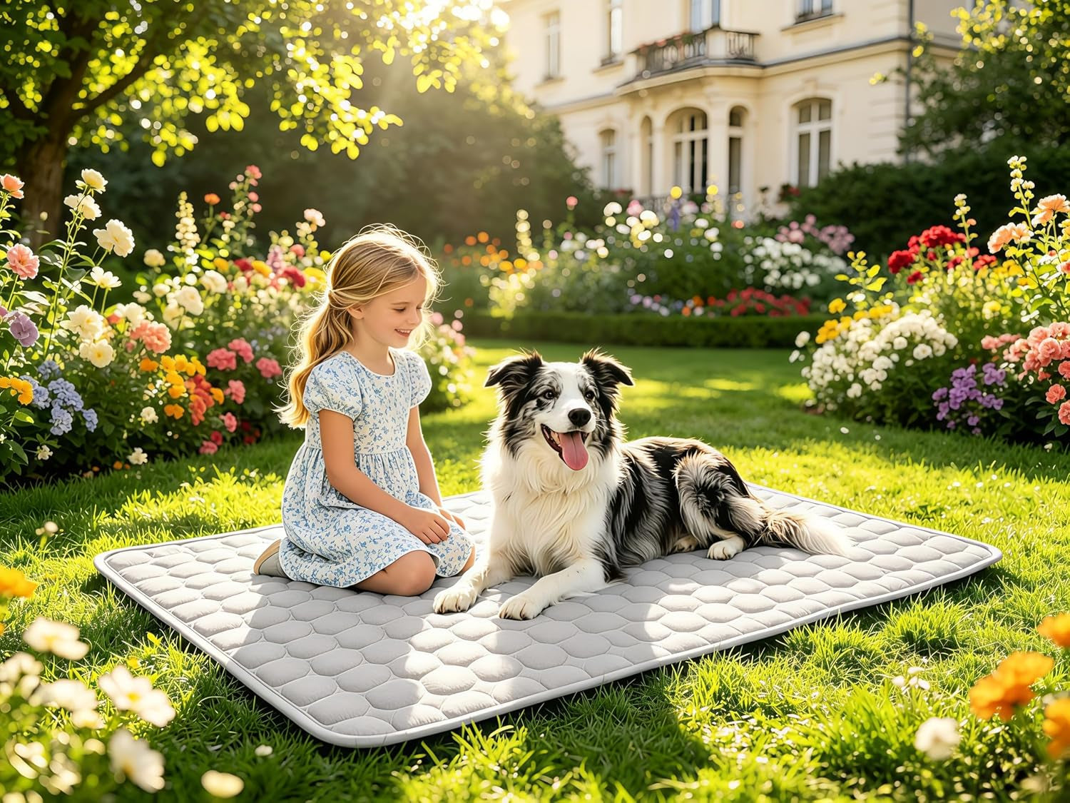 Cooling Mat for Dogs, Arc-Chill Q-Max>0.4 Washable Breathable Pad | Dog Cooling Mat with Non-Slip Base, Non-Toxic Foldable Pad, Fast Heat Release for Indoor Outdoor Car Summer Use