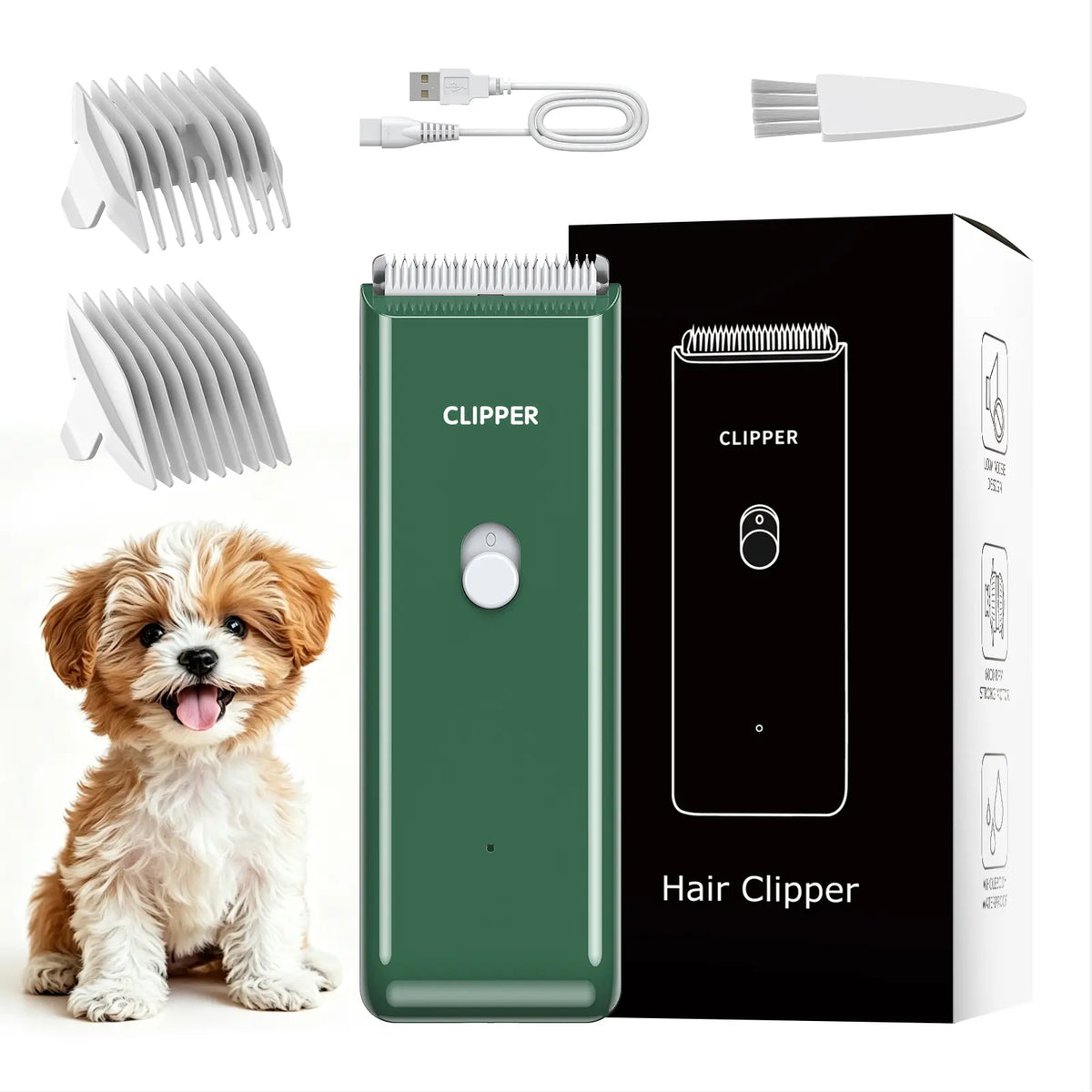 Pet Clippers for Dog Hair Grooming Low Noise, Rechargeable Cordless Cat Shaver with Ceramic Blade,Portable Pet Hair Trimmer for Matted & Long Hair