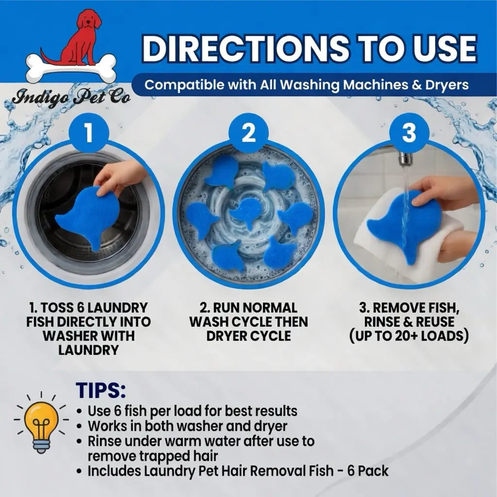 Laundry Pet Hair Removal Fish - 6 Pack