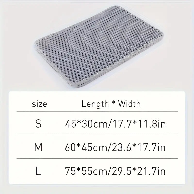 Extra Large Dual-Layer Cat Litter Mat, Litter Box, EVA Material, Anti-Odor, Non-Slip, Easy-Clean, Durable Indoor Mat for Pet Waste Management