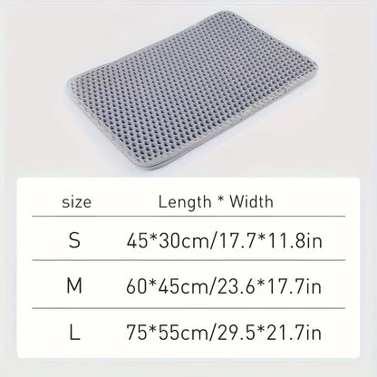Extra Large Dual-Layer Cat Litter Mat, Litter Box, EVA Material, Anti-Odor, Non-Slip, Easy-Clean, Durable Indoor Mat for Pet Waste Management