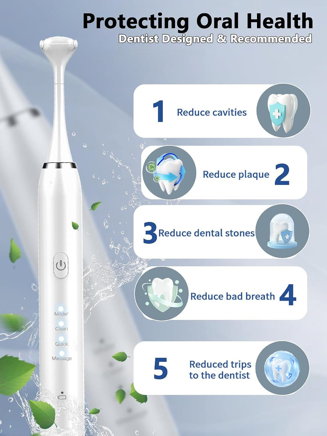 Electric Flosser for Teeth 4 Speeds Reusable- with 50 Replacement Heads | Dentist Recommended Tooth Flossers,Water Flosser Alternative,Rechargeable Dental Floss Picks for Adults,Teenager