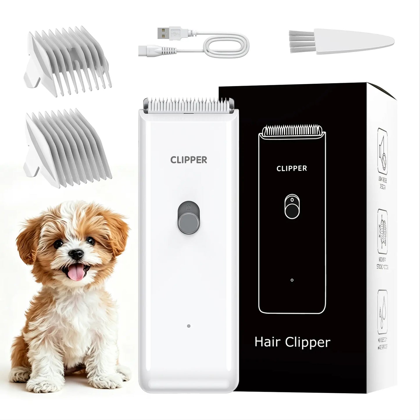 Pet Clippers for Dog Hair Grooming Low Noise, Rechargeable Cordless Cat Shaver with Ceramic Blade,Portable Pet Hair Trimmer for Matted & Long Hair