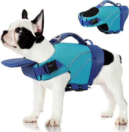 Dogs Life Jackets for Small Dogs, Dog Life Vest for Boating, Lightweight Life Jacket for Pets with Chin Float, Ripstop Puppy Swimming Vest with Superior Buoyancy (Blue,Xs)