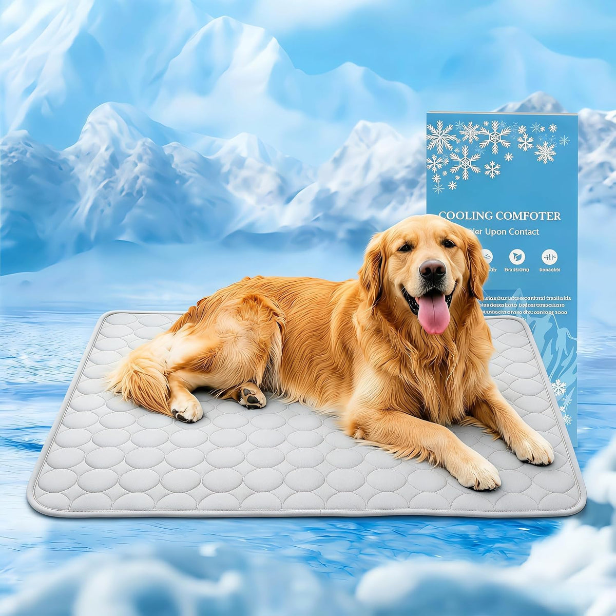 Cooling Mat for Dogs, Arc-Chill Q-Max>0.4 Washable Breathable Pad | Dog Cooling Mat with Non-Slip Base, Non-Toxic Foldable Pad, Fast Heat Release for Indoor Outdoor Car Summer Use