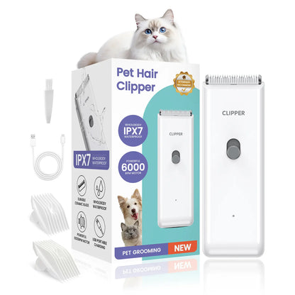 Pet Clippers for Dog Hair Grooming Low Noise, Rechargeable Cordless Cat Shaver with Ceramic Blade,Portable Pet Hair Trimmer for Matted & Long Hair