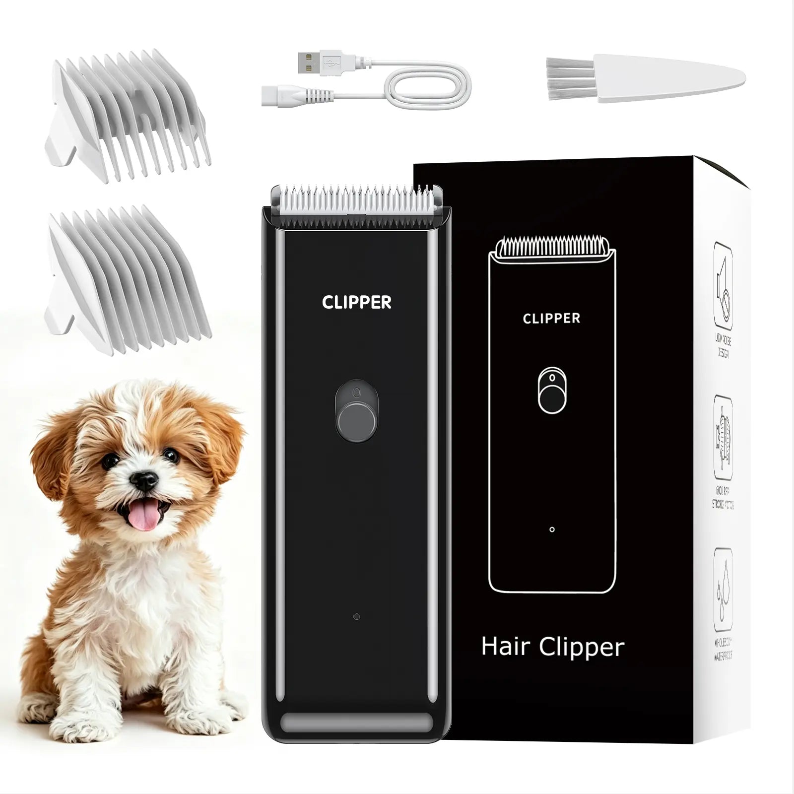 Pet Clippers for Dog Hair Grooming Low Noise, Rechargeable Cordless Cat Shaver with Ceramic Blade,Portable Pet Hair Trimmer for Matted & Long Hair